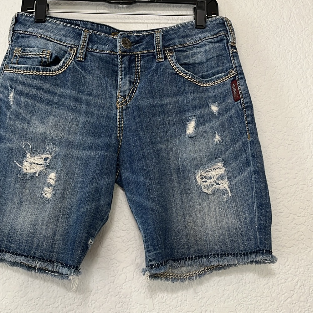 Silver Sammy Distressed Denim Shorts - Picture 3 of 14
